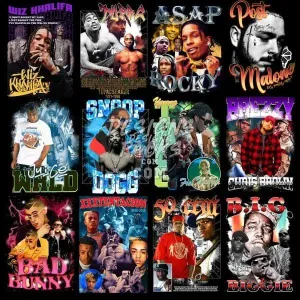 50 Hip Hop Rap Male V3 Designs Bundle PNG