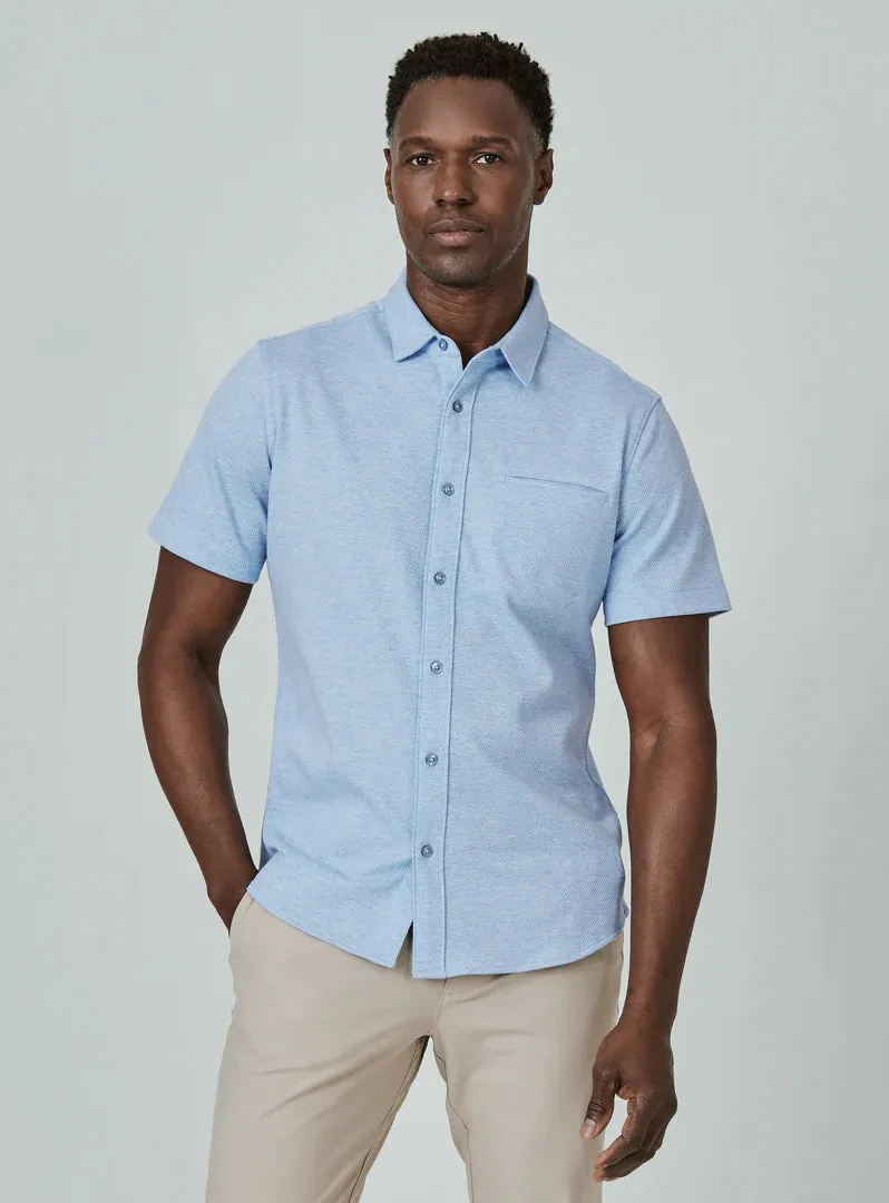 7 Diamonds Seville Short Sleeve Shirt In Light Blue