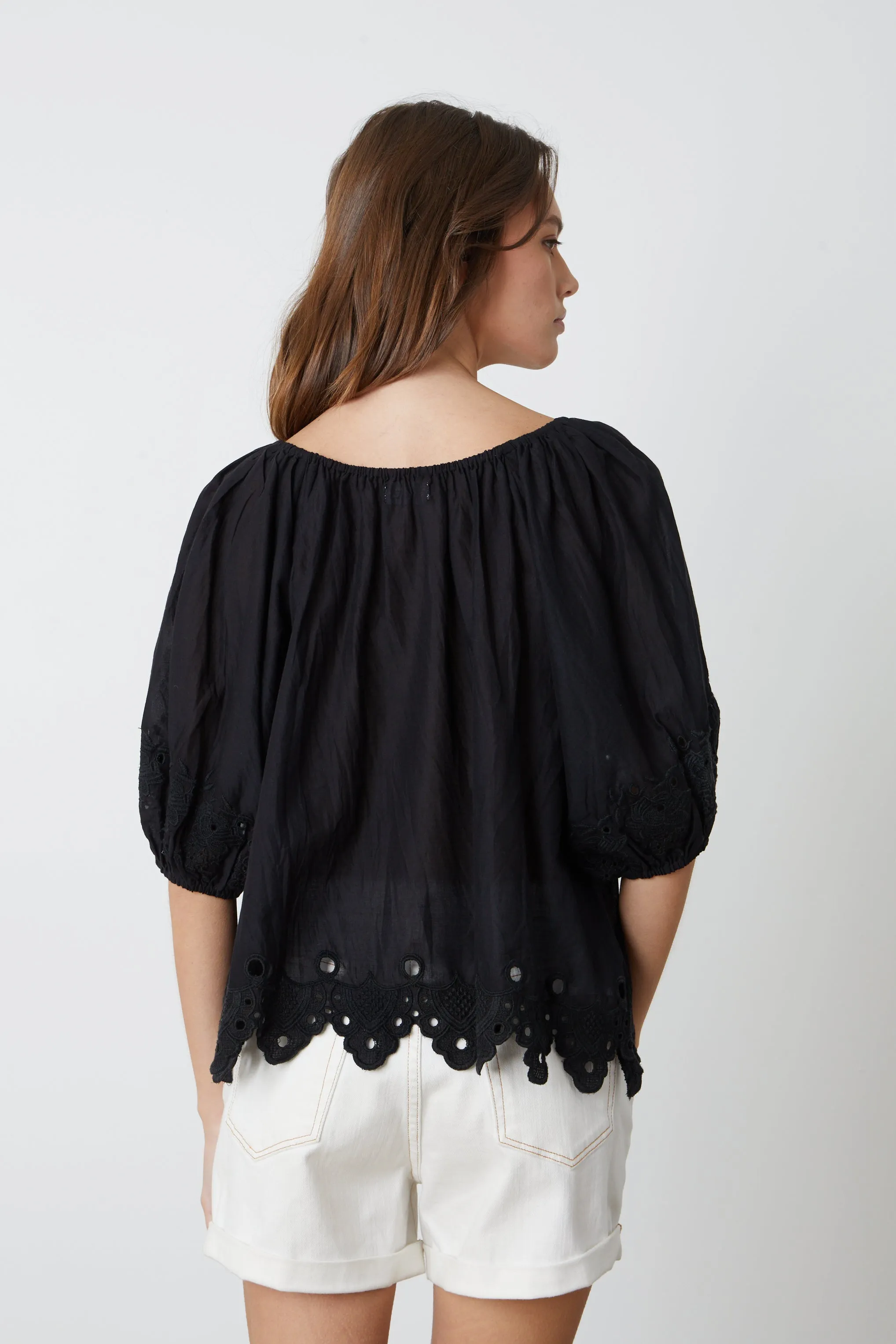 ABIGAIL SCHIFFLI EYELET BLOUSE