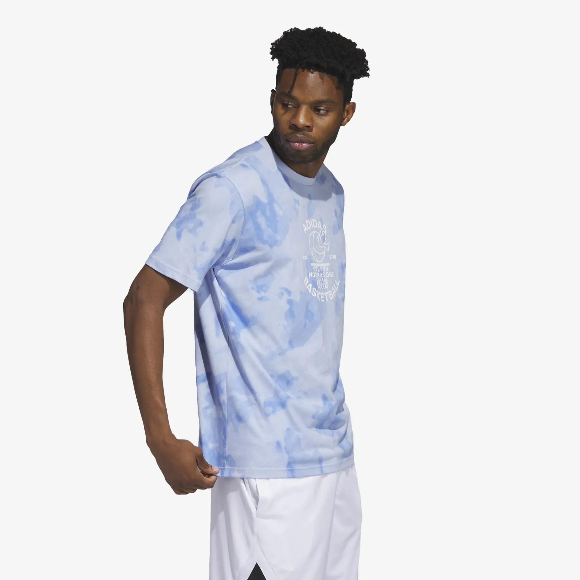 Adidas | WORLDWIDE HOOPS BASKETBALL GRAPHIC TEE { BLUE