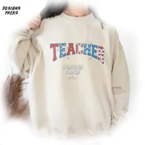 American Teacher America Teacher Design Teacher 4th of July PNG Design