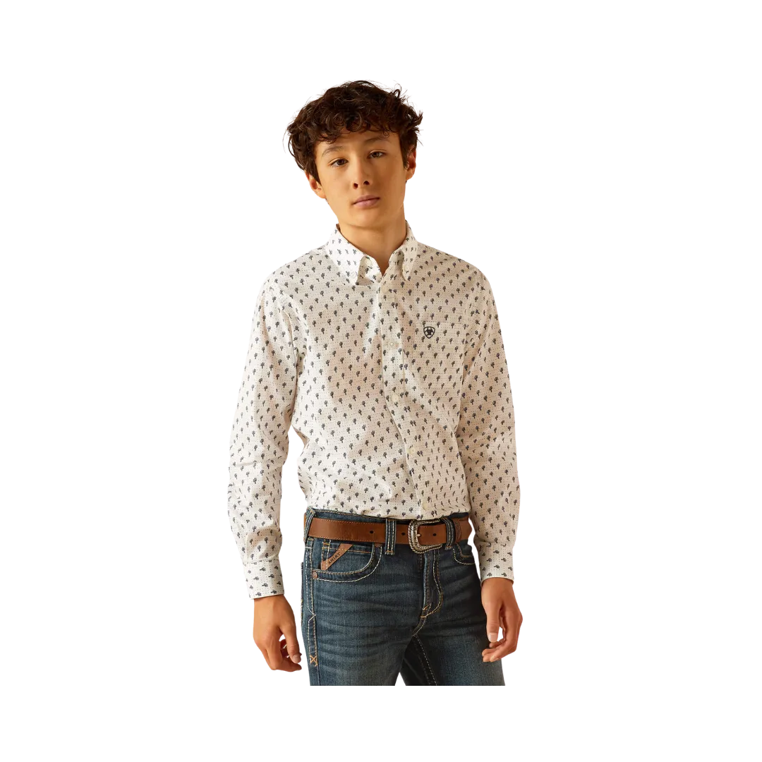 Ariat Kid's Parker Classic Fit White Shirt