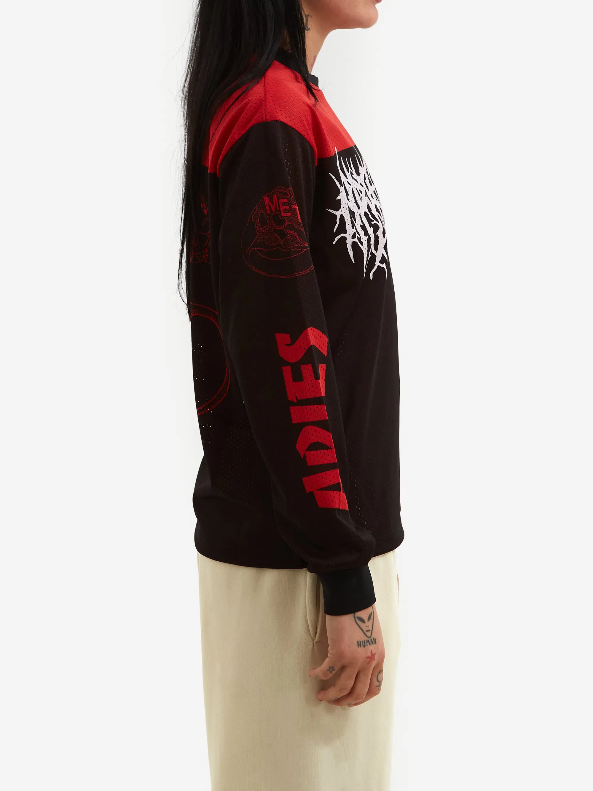 Aries Airtex Metal Long Sleeve Tee W - Black/Red