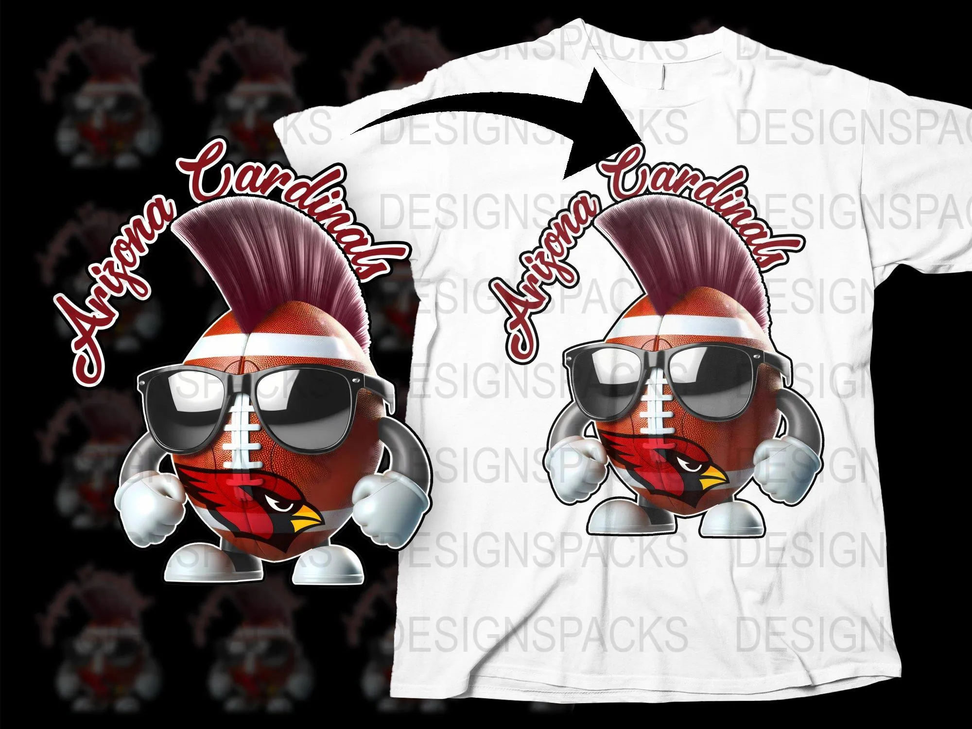 Arizona Cardinals Cool Football Character Png Digital Download