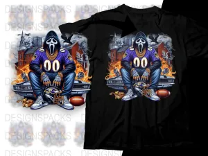 Baltimore Ravens GhostFace Car Smoke Png Digital Download