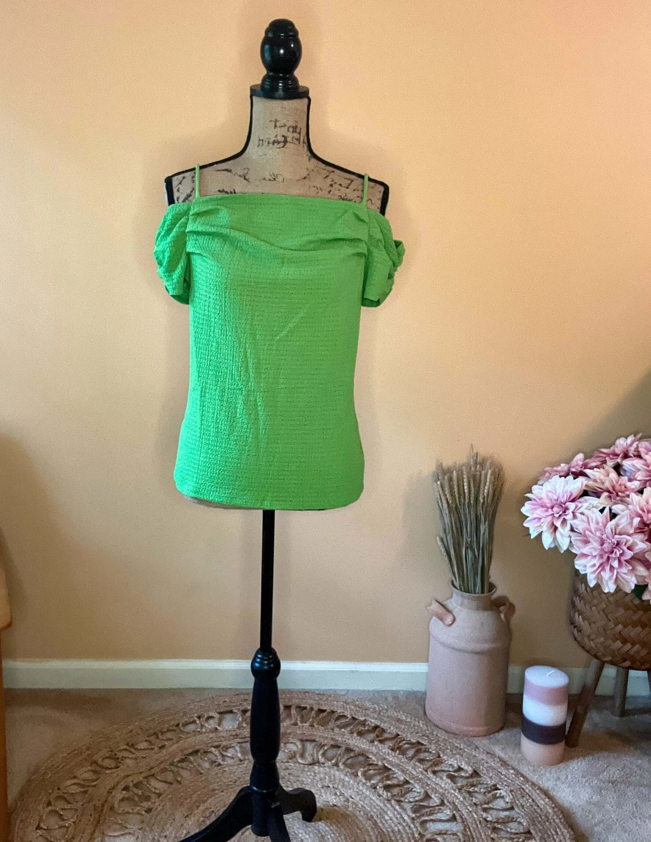 Bare Elegance Cold Shoulder Top - Aloe Gel