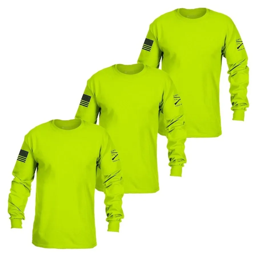 Basic Long Sleeve 3 Pack - Safety Green