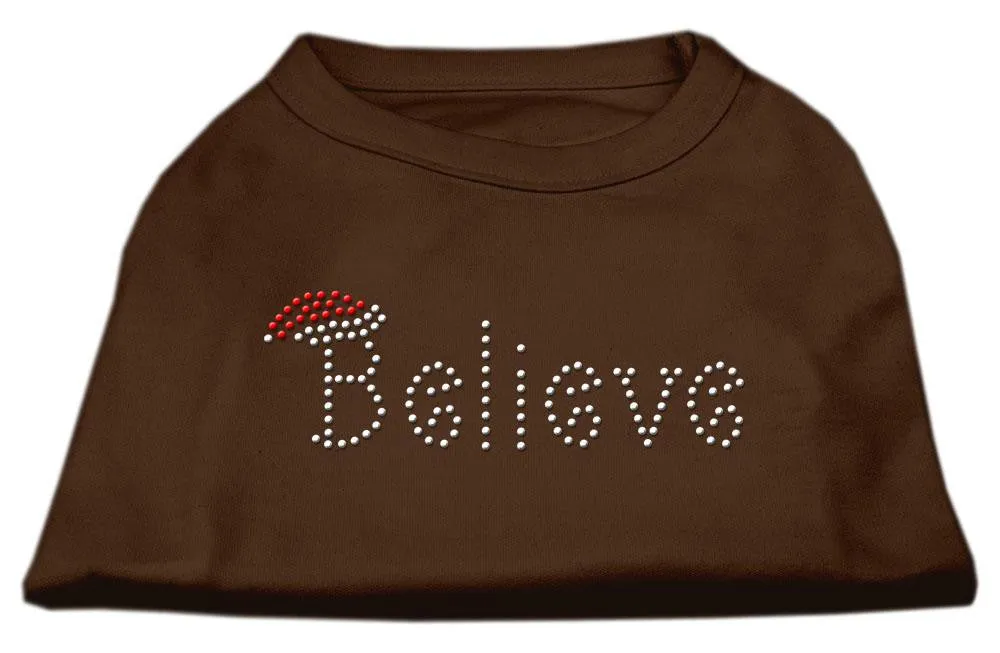 Believe Rhinestone Shirts Brown Lg (14)