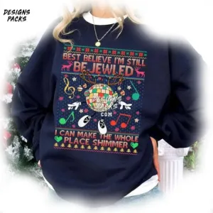 Best Believe I’m Still Bejeweled s For Swifties Midnights Ugly Xmas PNG Design