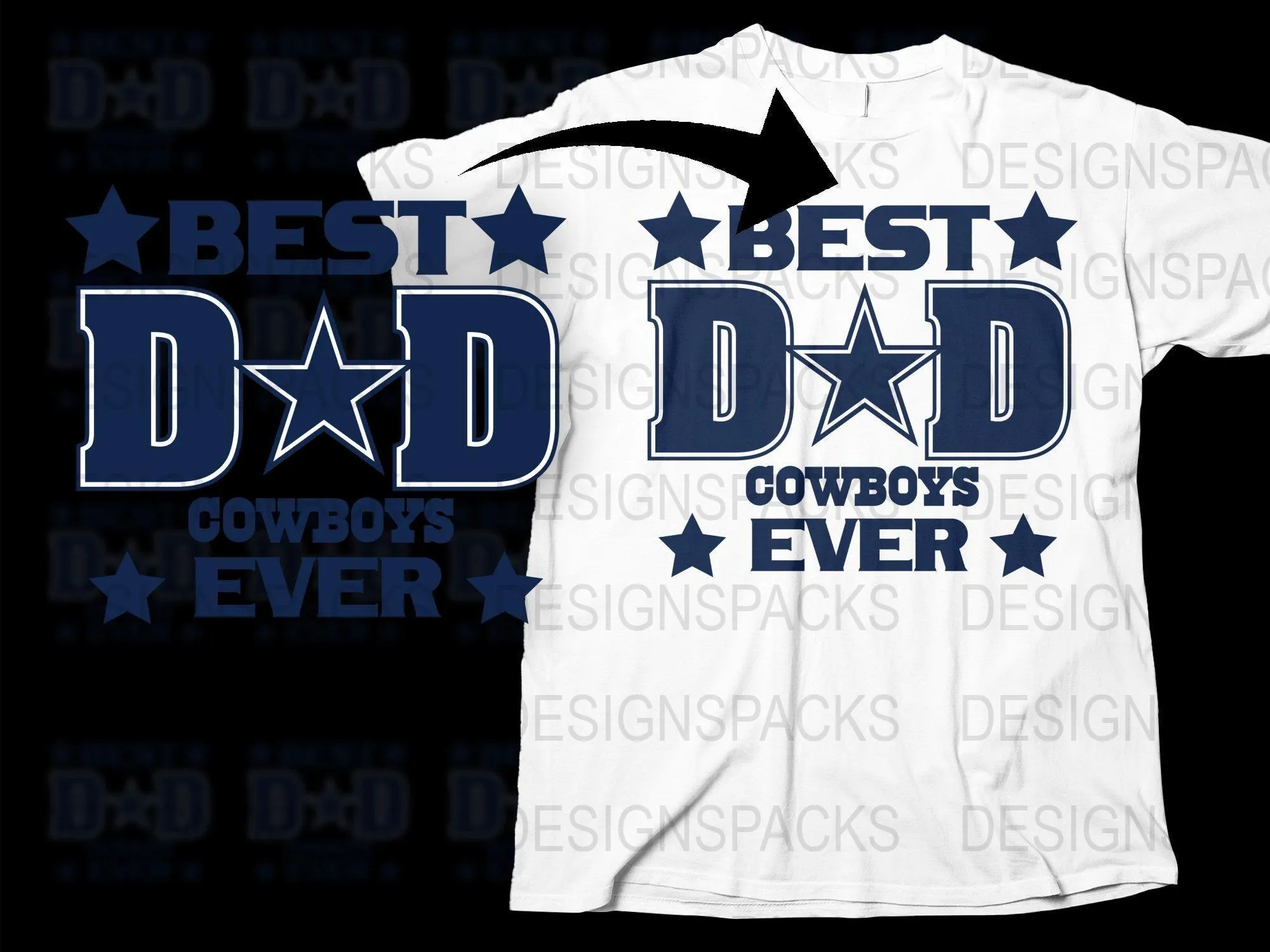 Best Dad Cowboys Ever Father's Day NFL Png Digital Download