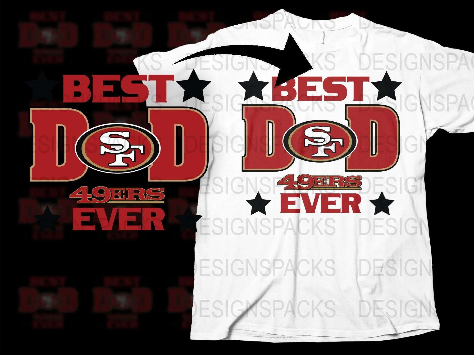 Best Dad Ever Father's Day 49ers Png Digital Download