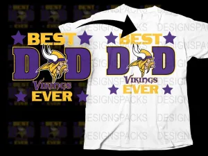 Best Dad Ever Vikings Father's Day NFL Png Digital Download