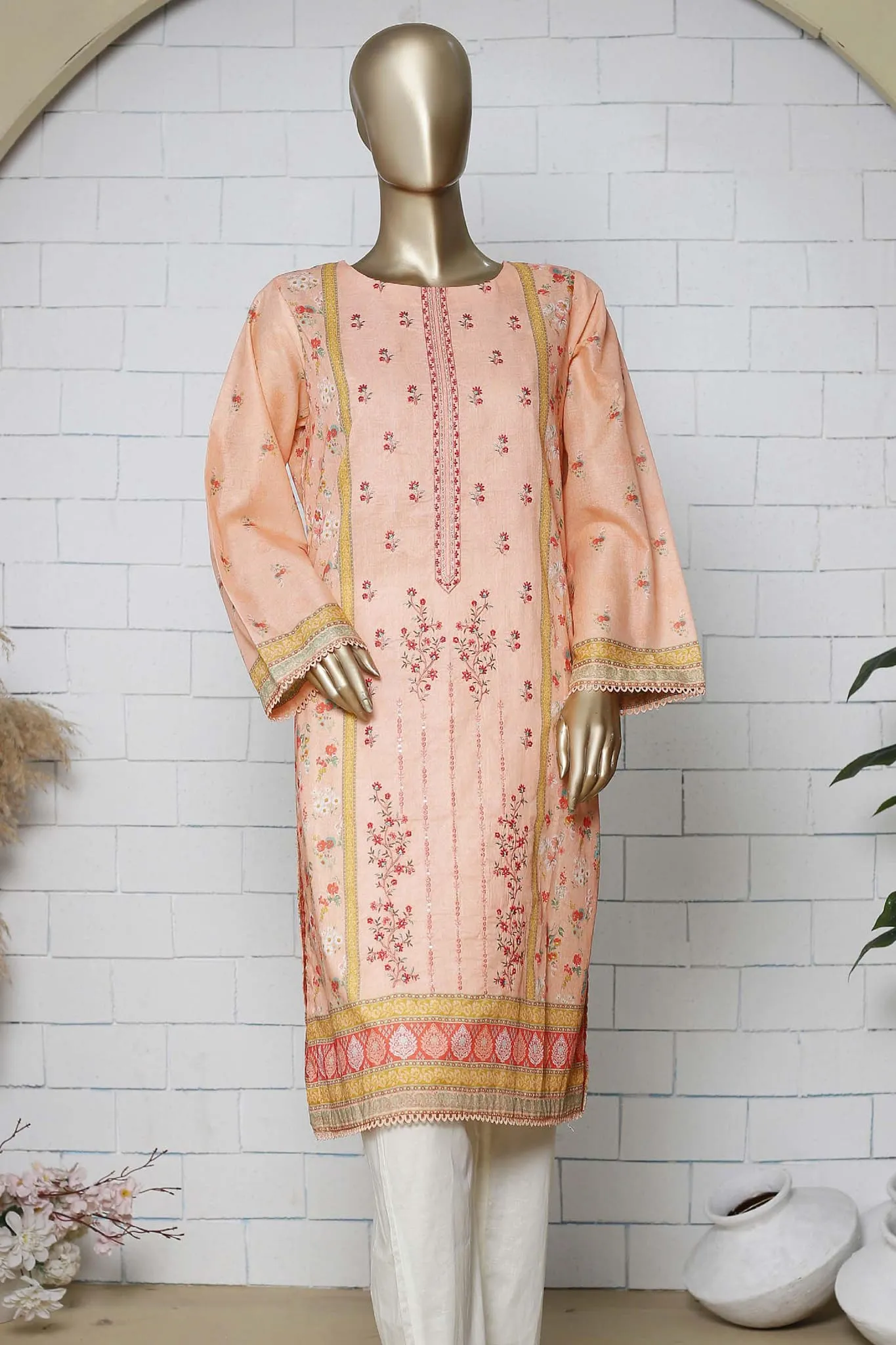 Bin Saeed Stitched Eid Embroidered Shirts Collection'2023-SMLSF-01-Pink