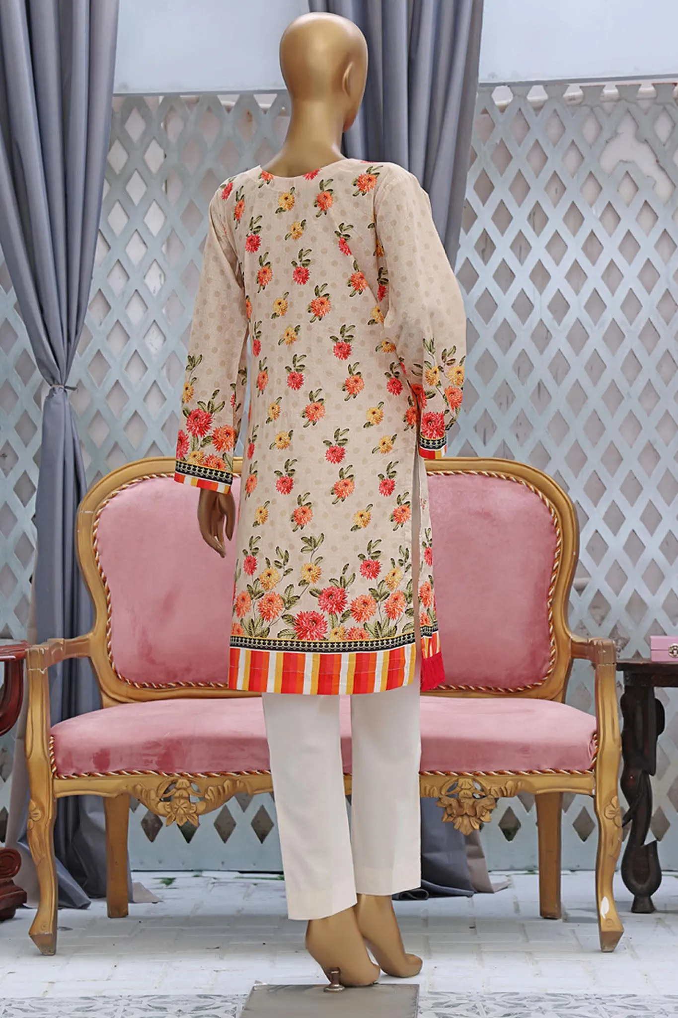 Bin Saeed Stitched Embroidered Lawn Shirts Collection'2022-L-026-Skin