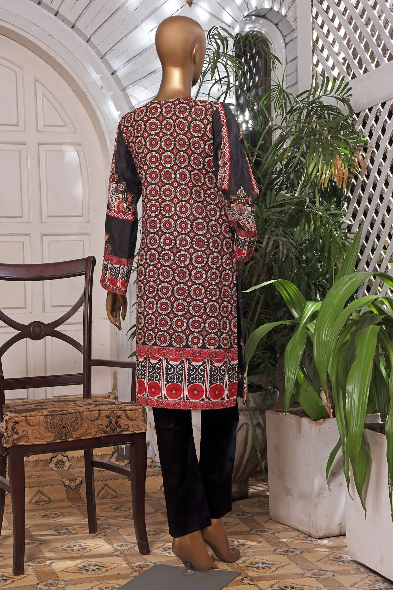 Bin Saeed Stitched Pret Embroidered Lawn Shirts Collection'2022-L-033-Black