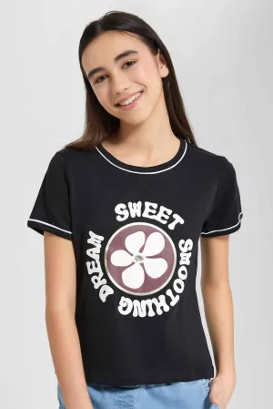 Black Sweet Dream Print T-Shirt