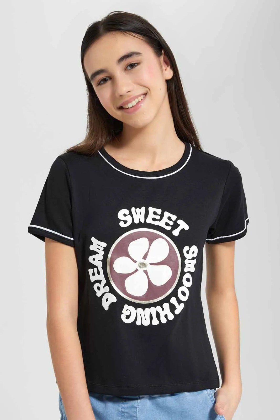 Black Sweet Dream Print T-Shirt