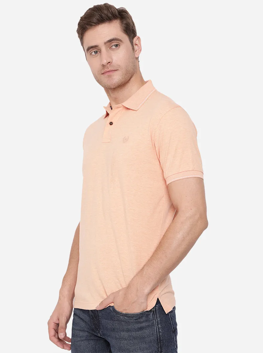 Blossom Pink Solid Slim Fit Polo T-Shirt | Greenfibre