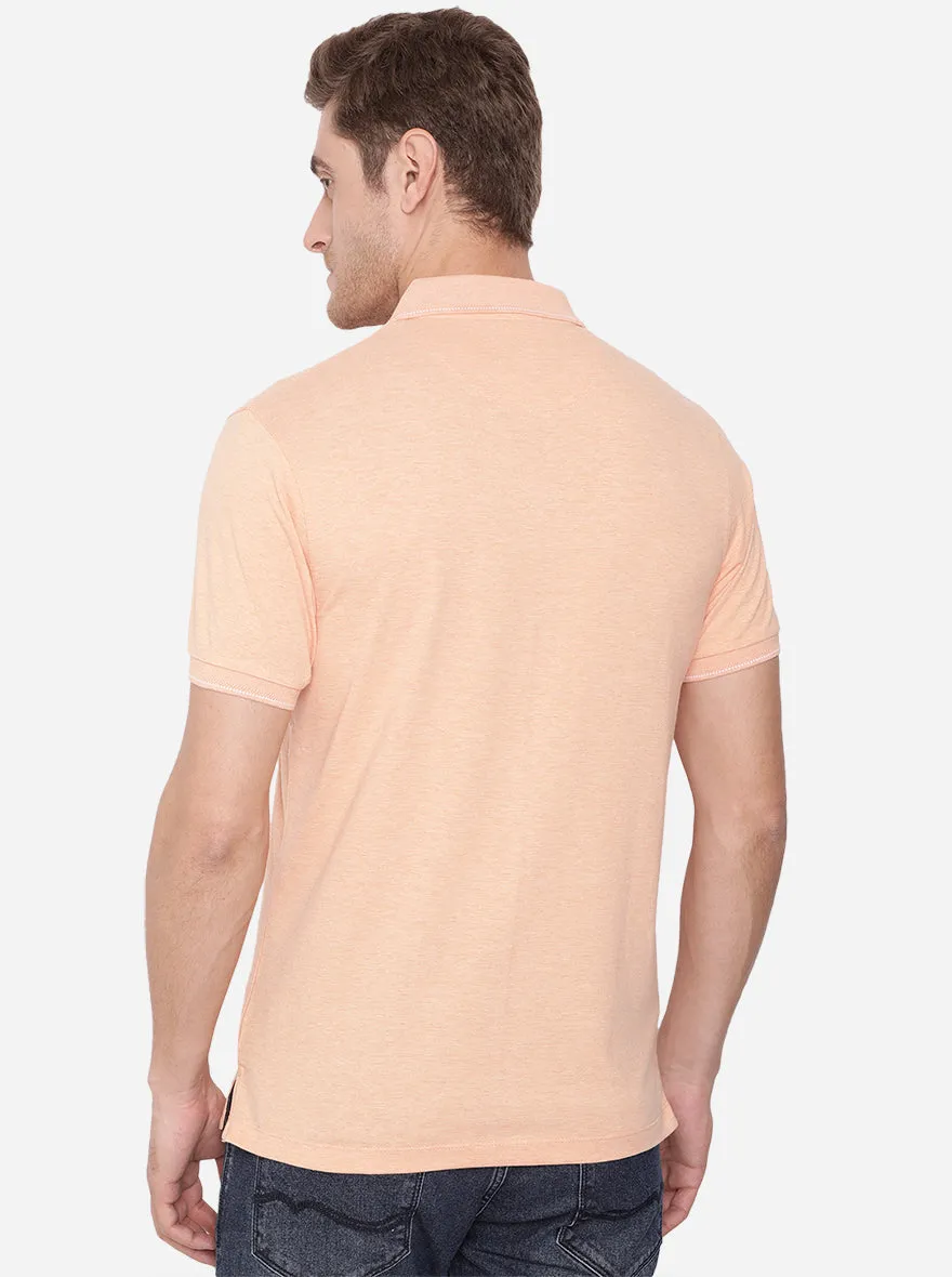 Blossom Pink Solid Slim Fit Polo T-Shirt | Greenfibre