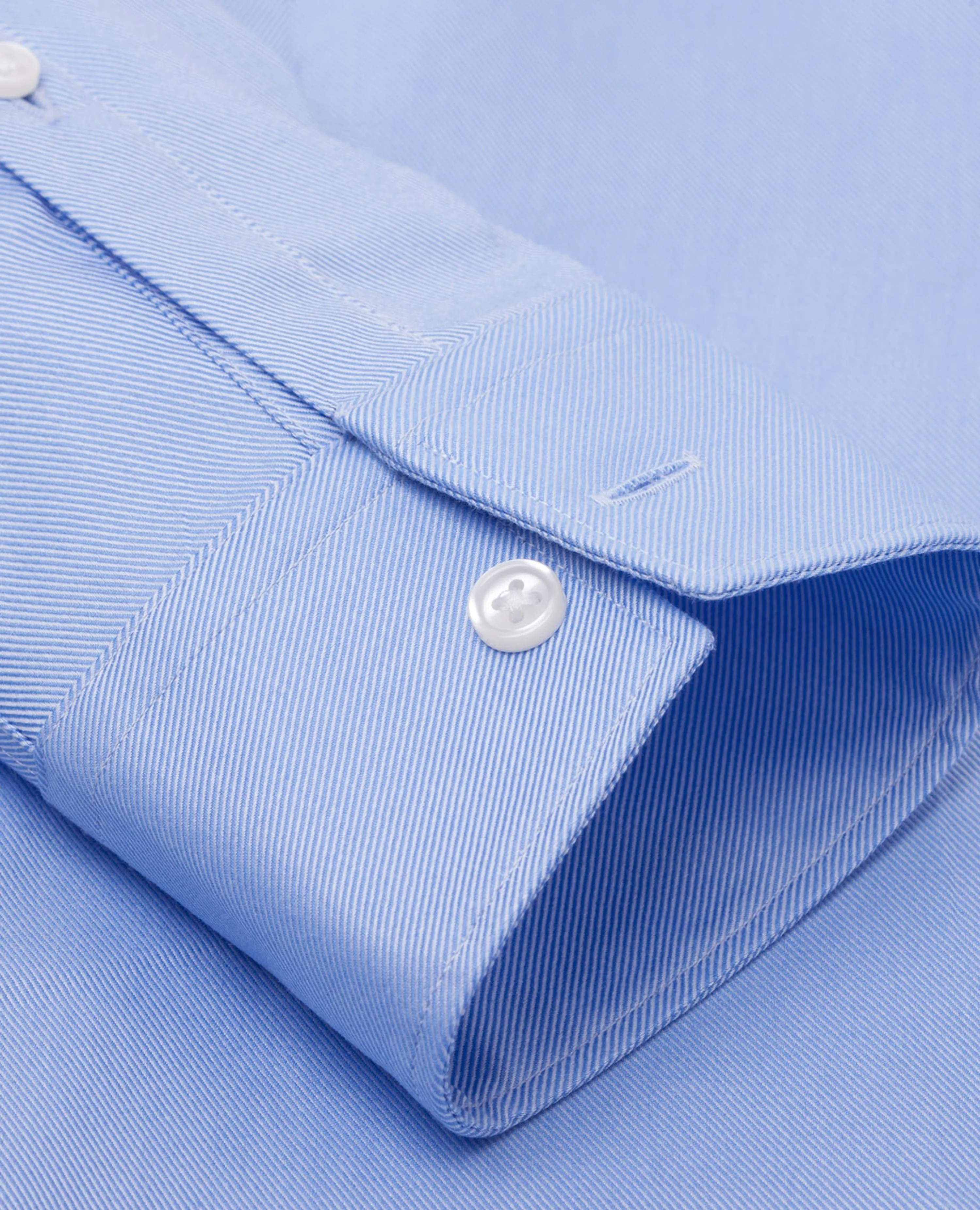 Blue Bold Twill Super Fitted Single Cuff Classic Collar Shirt