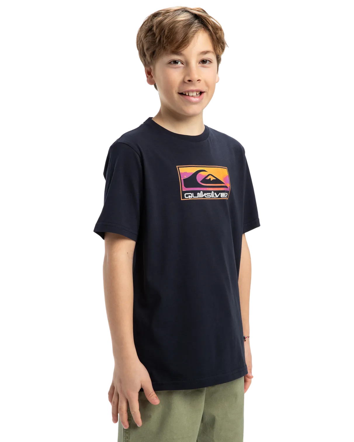 Boys Gradient Box T-Shirt in Dark Navy