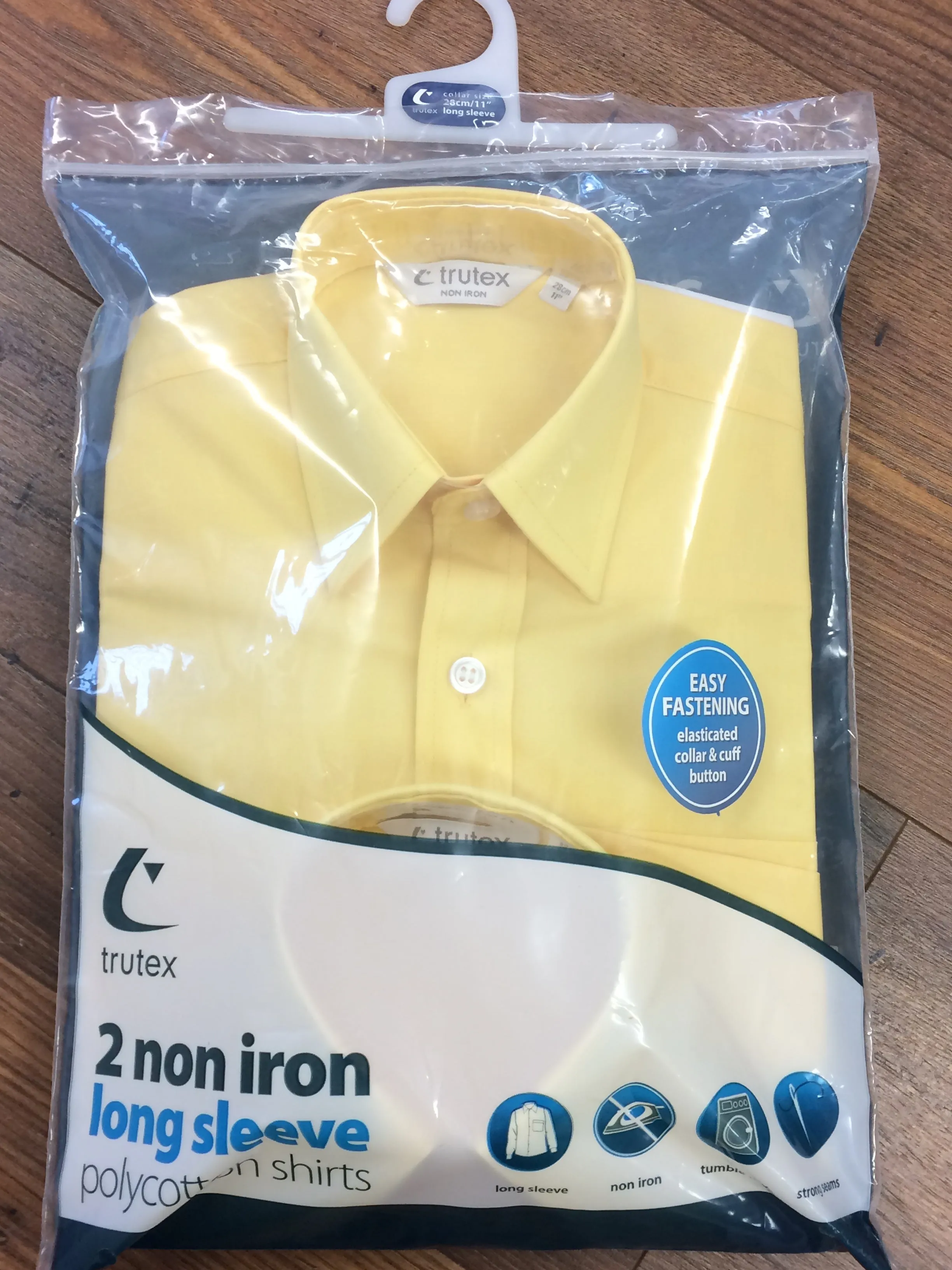 Boys Long Sleeve Non-Iron Shirts - Twin Pack Gold