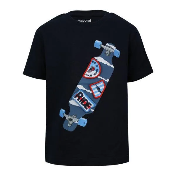 BOYS NAVY GRAPHIC SHORT SLEEVE T- SHIRT