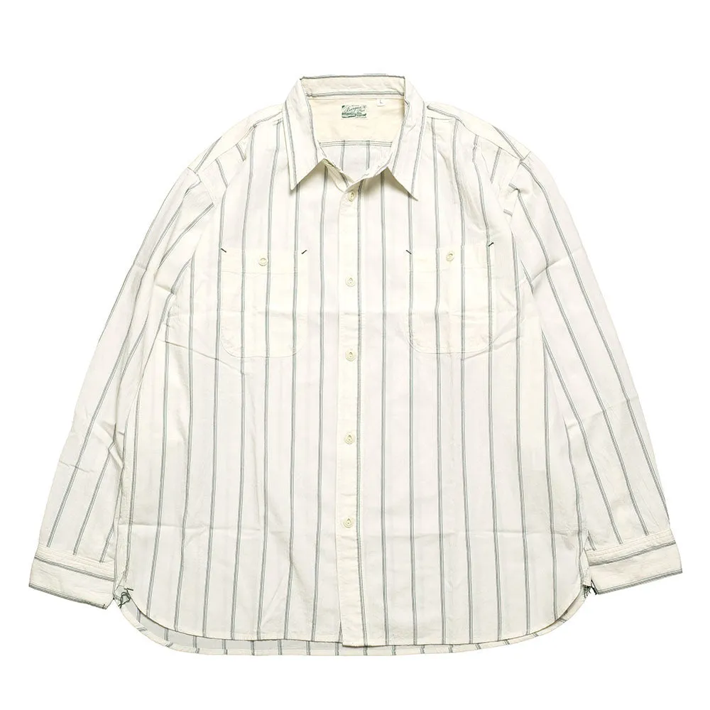 BURGUS PLUS - Stripe Chambray Work Shirt - Wide Silhouette - HBP-300CHWD-ST3-ST4