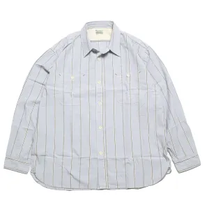 BURGUS PLUS - Stripe Chambray Work Shirt - Wide Silhouette - HBP-300CHWD-ST3-ST4