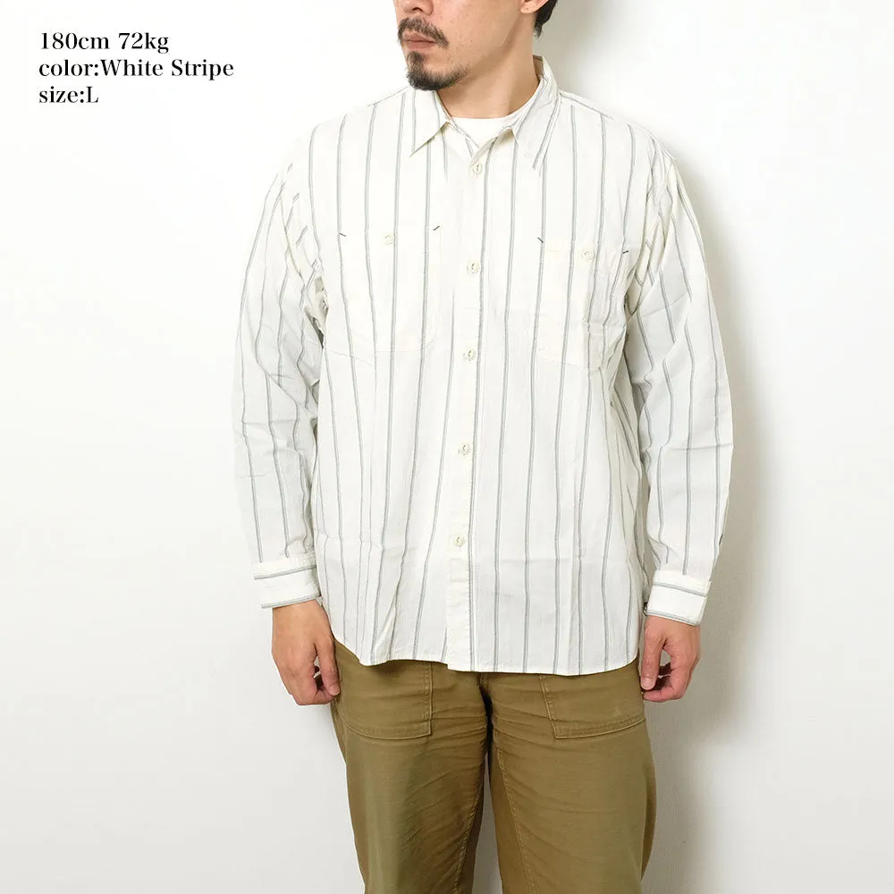 BURGUS PLUS - Stripe Chambray Work Shirt - Wide Silhouette - HBP-300CHWD-ST3-ST4