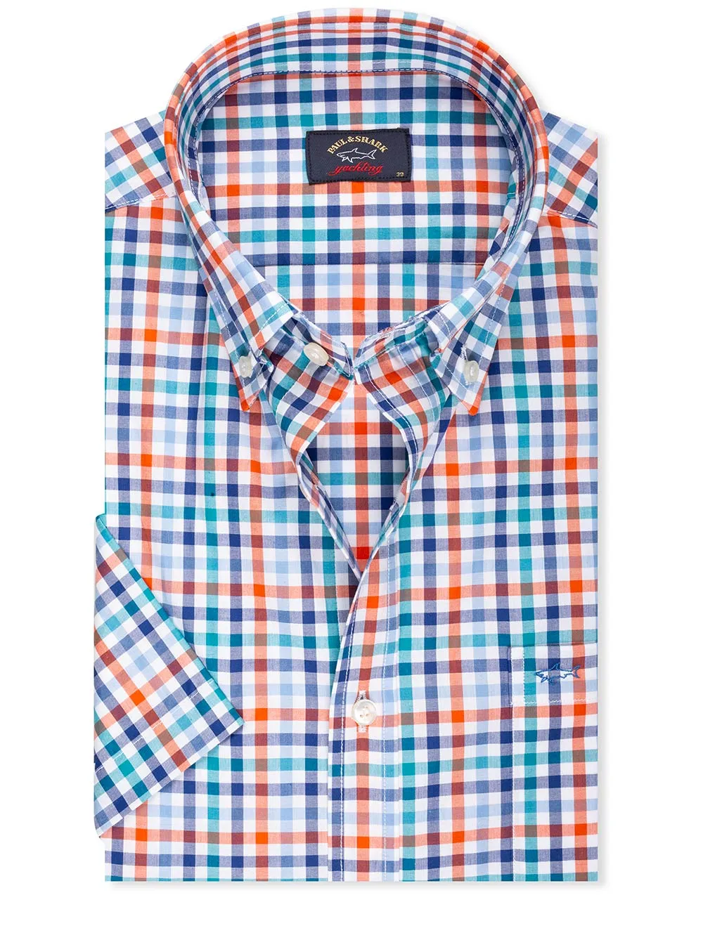 Buttondown Shortsleeve Gingham Check Shirt Multi