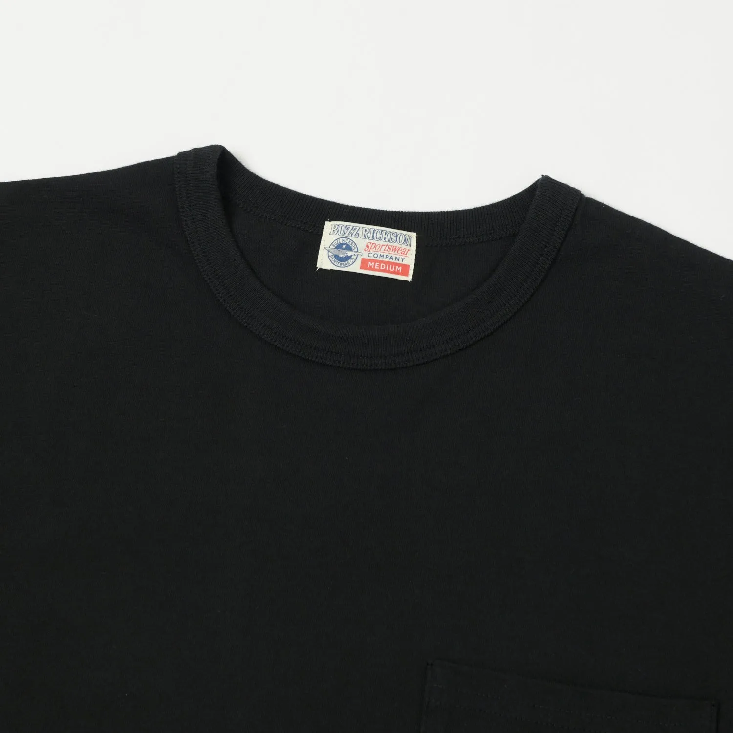 Buzz Rickson's Loopwheel Pocket Tee - Black