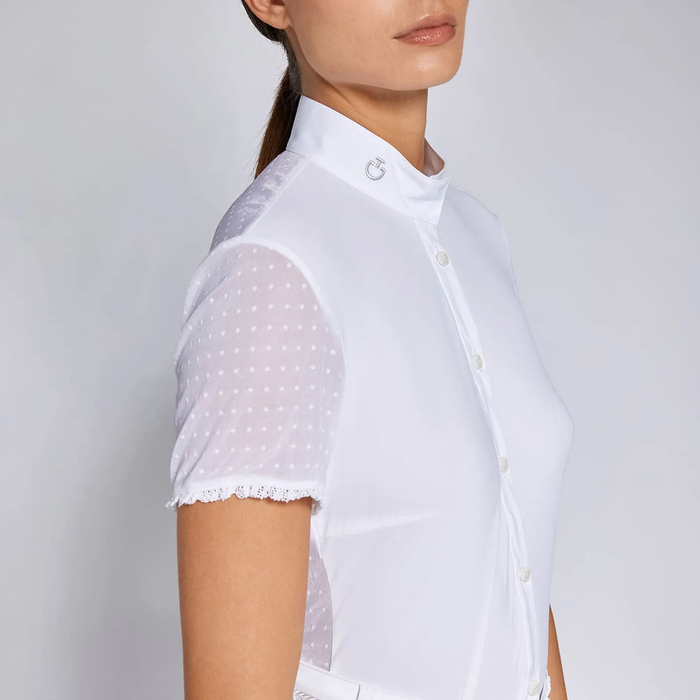 Cavalleria Toscana Polka Dot Show Shirt - White