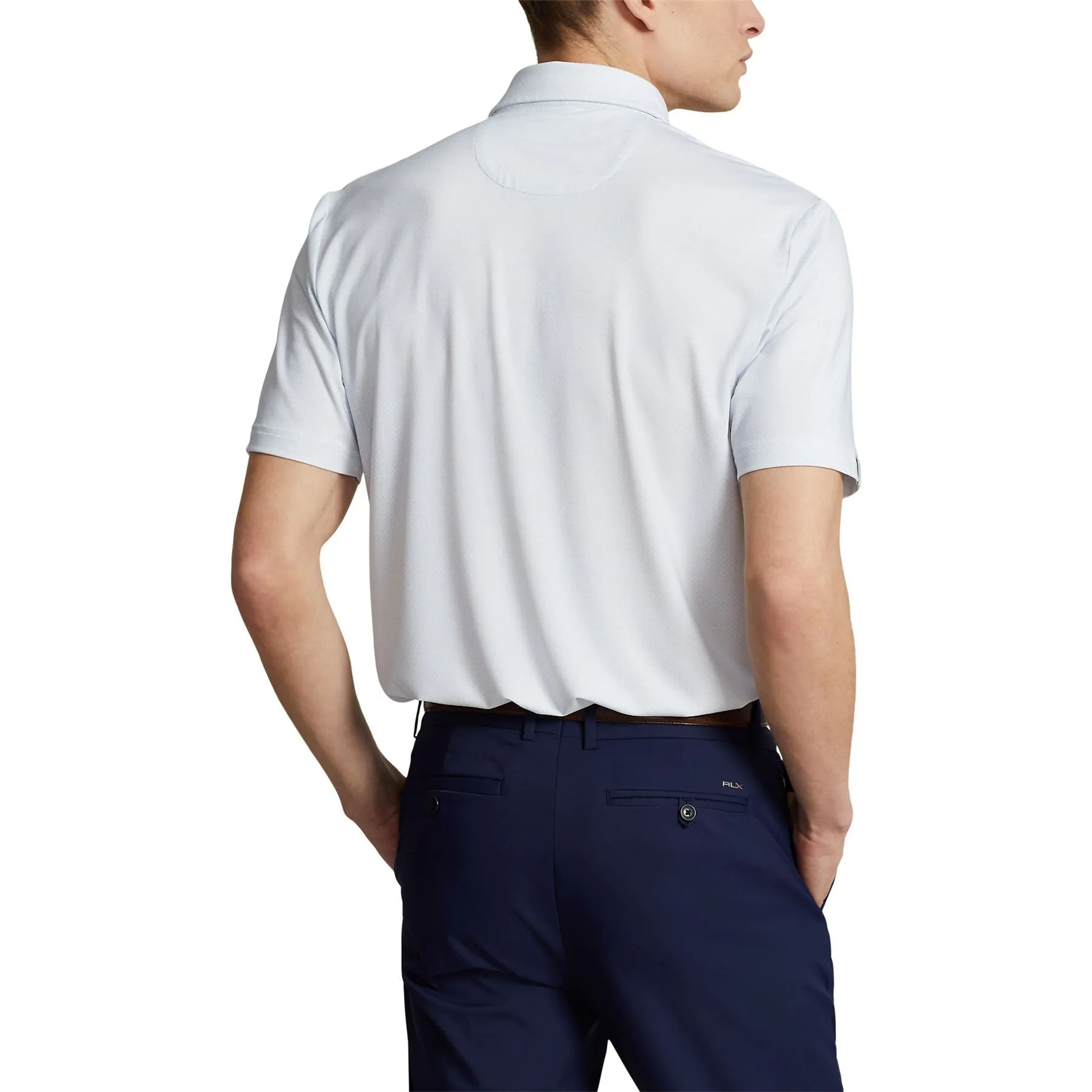 Classic Fit Performance Polo Oxford Blue Geo Neat - AW24