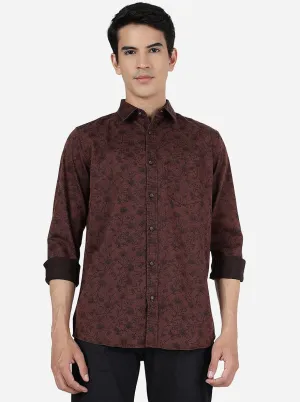 Copper Printed Slim Fit Casual Shirt | JadeBlue