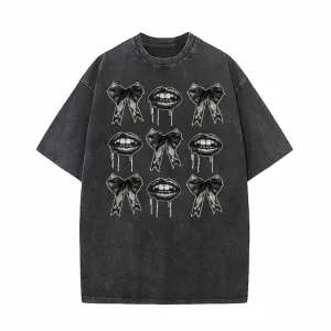 Dark Bow Lips Vintage Washed T-shirt