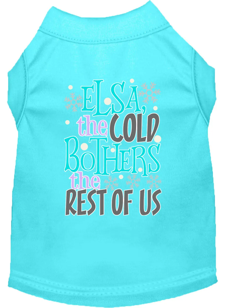 Elsa, The Cold Screen Print Dog Shirt Aqua Xl