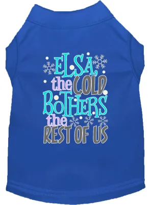 Elsa, The Cold Screen Print Dog Shirt Blue Xs