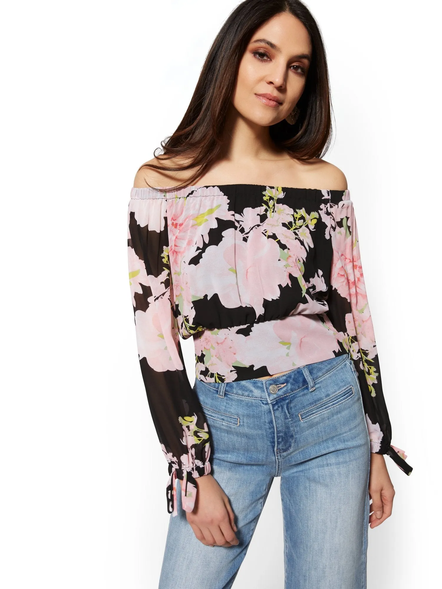 Floral Off-The-Shoulder Blouse