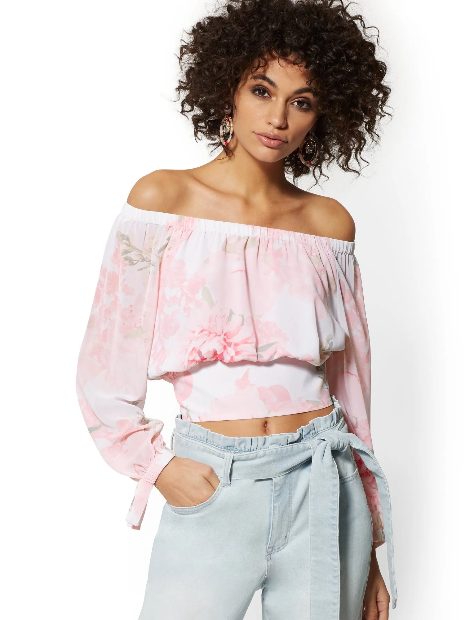 Floral Off-The-Shoulder Blouse