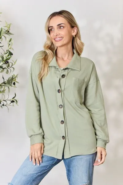 Full Size Button Down Long Sleeve Shirt