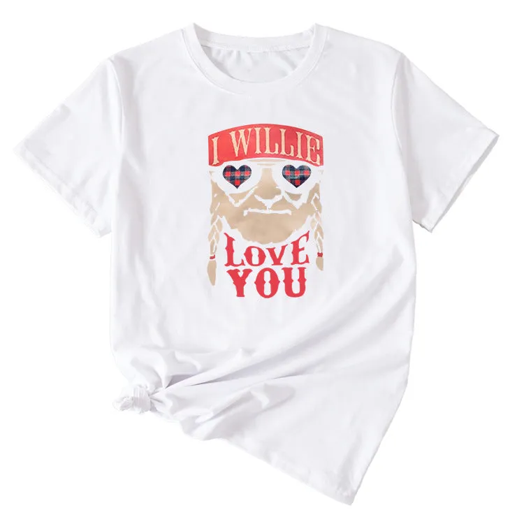 Funny Graphic Printing Women's Casual Round Neck Short Sleeve Shirt