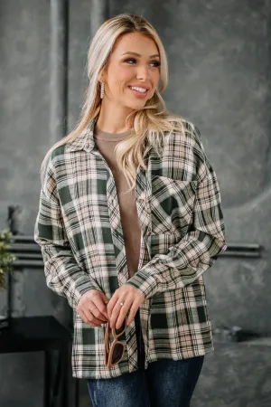 Get With It Flannel Top | Green