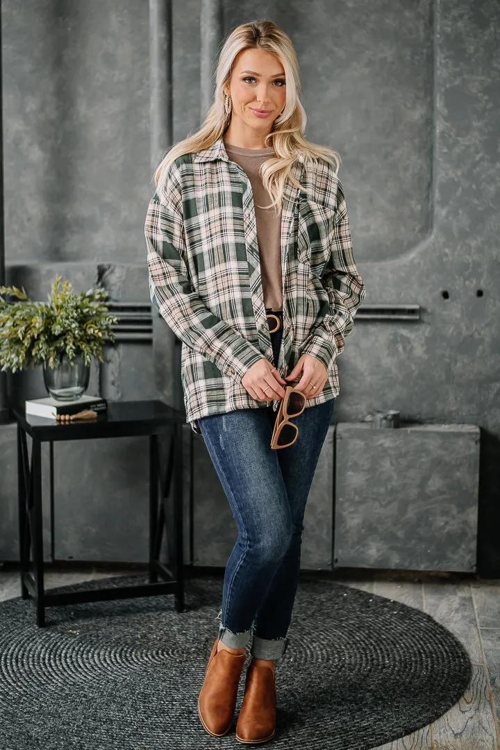 Get With It Flannel Top | Green