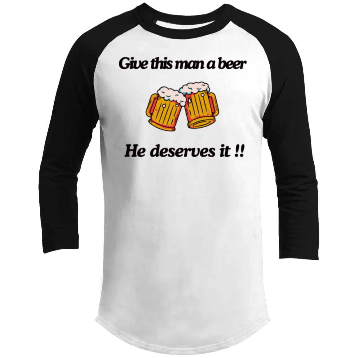 Give This Man A Beer T200 3/4 Raglan Sleeve Shirt