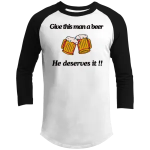 Give This Man A Beer T200 3/4 Raglan Sleeve Shirt