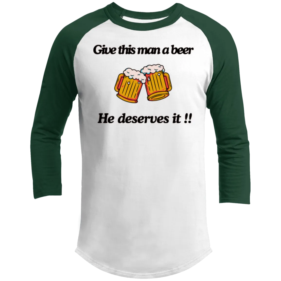 Give This Man A Beer T200 3/4 Raglan Sleeve Shirt