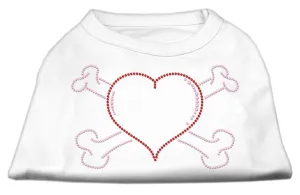 Heart and Crossbones Rhinestone Shirts White L (14)