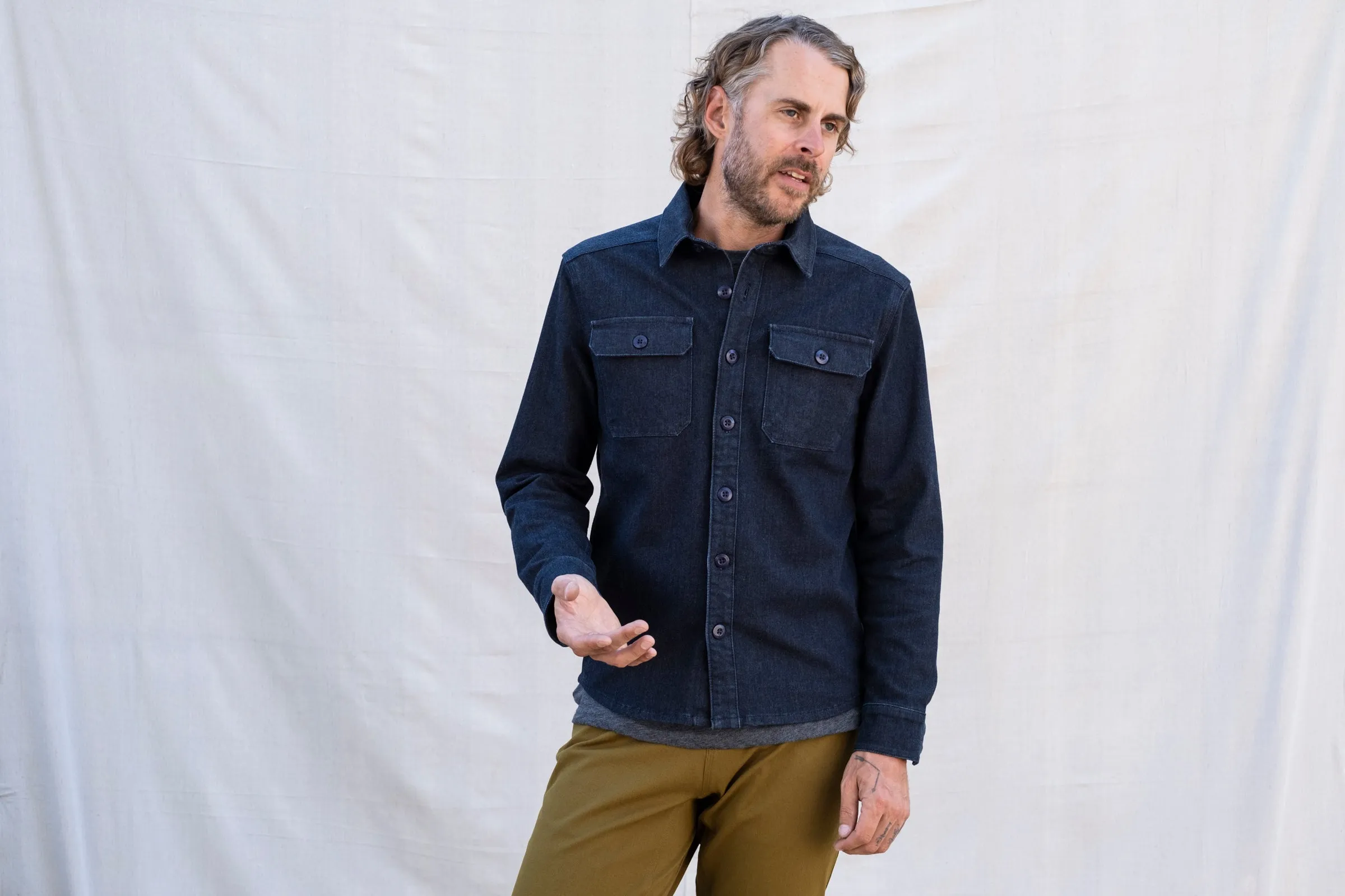 heavyweight CORDURA® DENIM shirt jacket with 4-way stretch