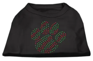 Holiday Paw Rhinestone Shirts Black M (12)